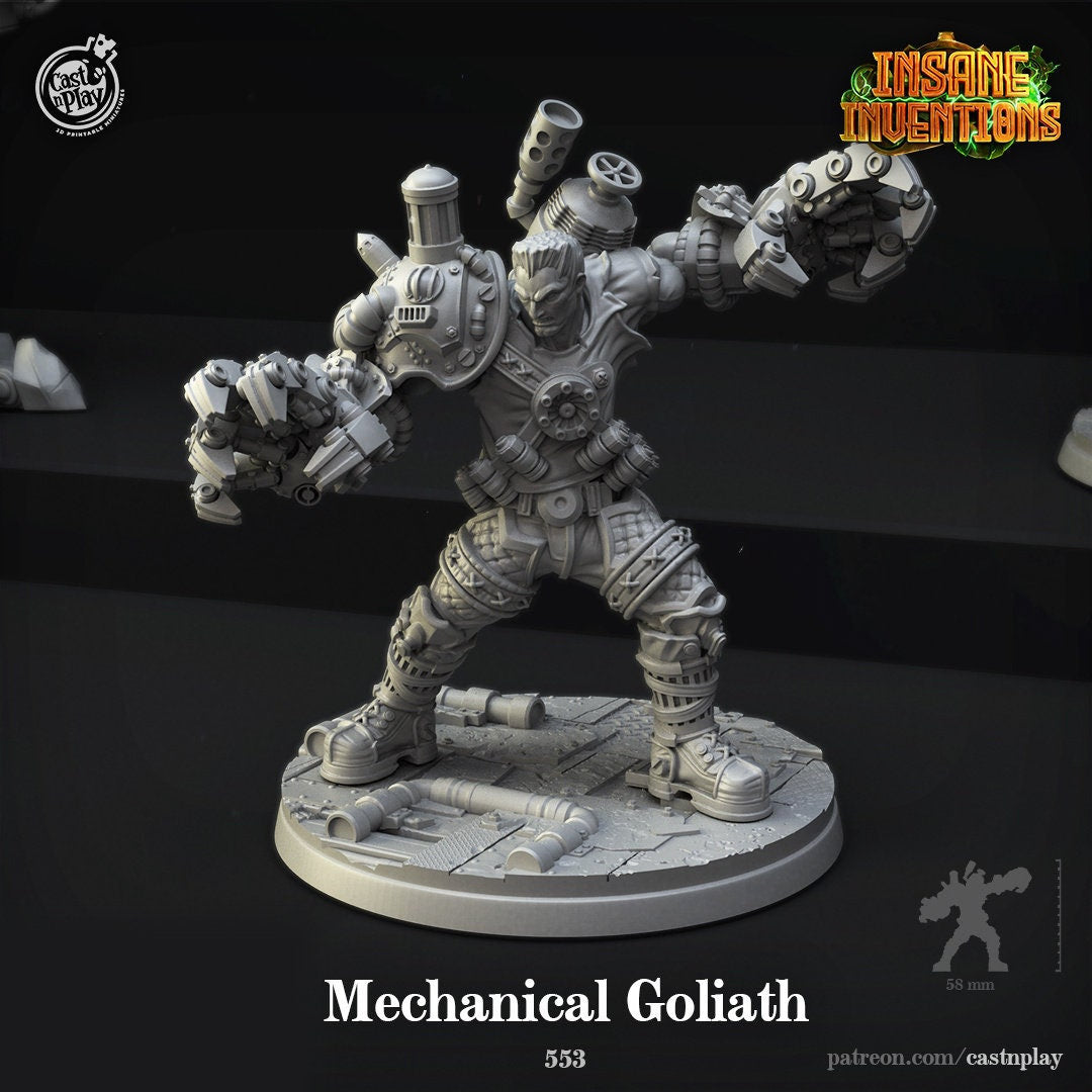 Mechanical Goliath | RPG Miniature for Dungeons and Dragons|Pathfinder|Tabletop | Humanoid Miniature | Cast N Play