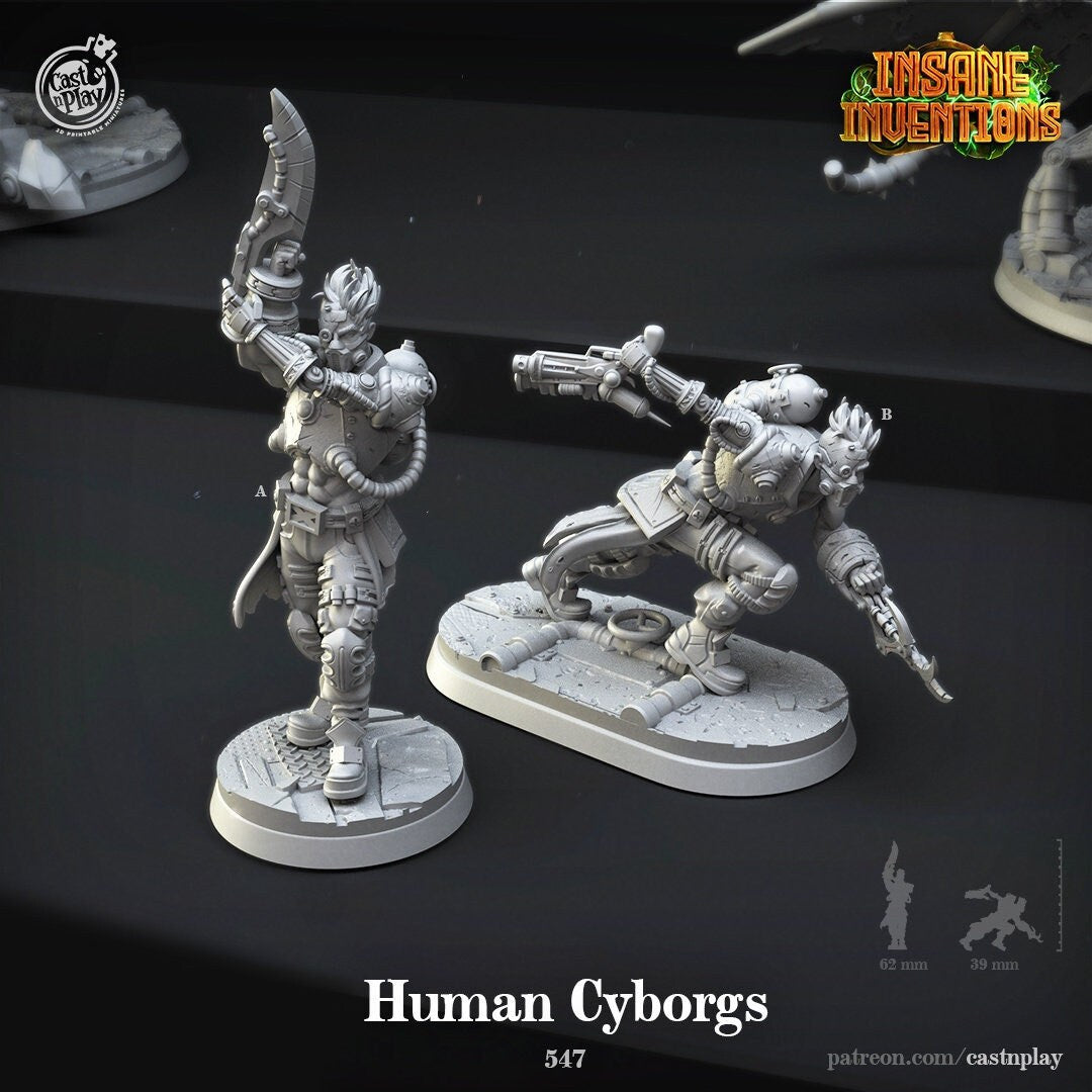 Human Cyborgs Sorceress | RPG Miniature for Dungeons and Dragons|Pathfinder|Tabletop Wargaming | Miniature | Cast N Play