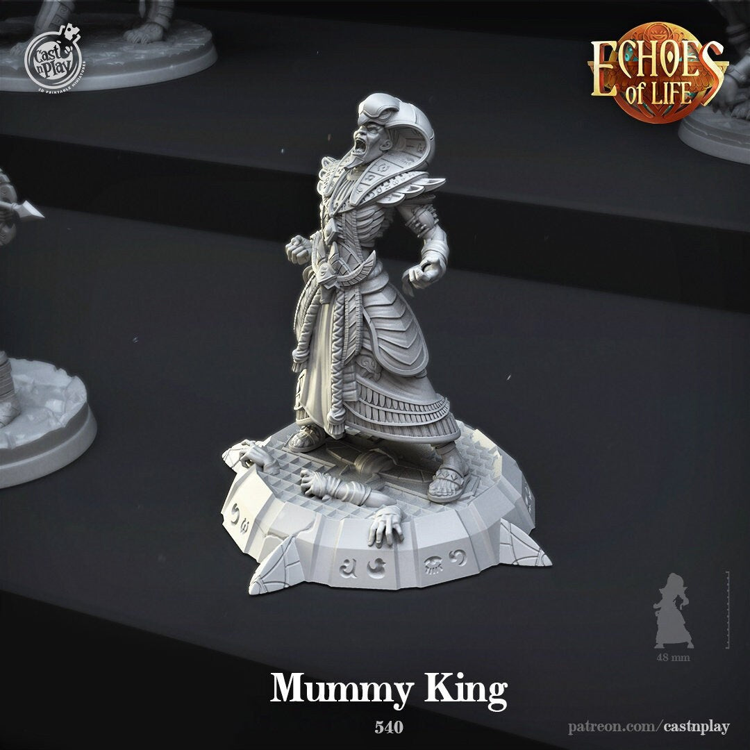 Mummy King | RPG Miniature for Dungeons and Dragons|Pathfinder|Tabletop Wargaming | Miniature | Cast N Play