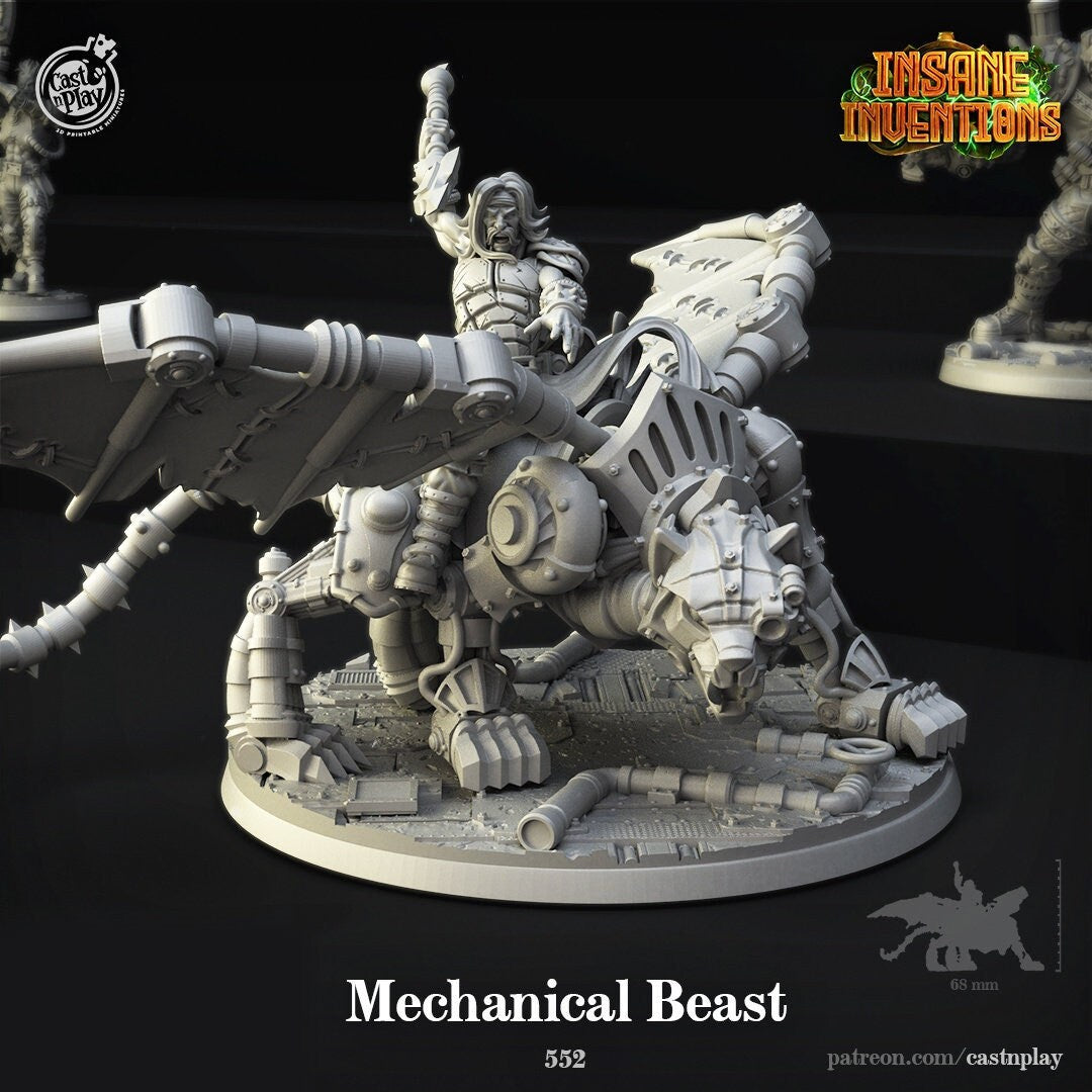 Mechanical Beast | RPG Miniature for Dungeons and Dragons|Pathfinder|Tabletop Wargaming | Mech Miniature | Cast N Play