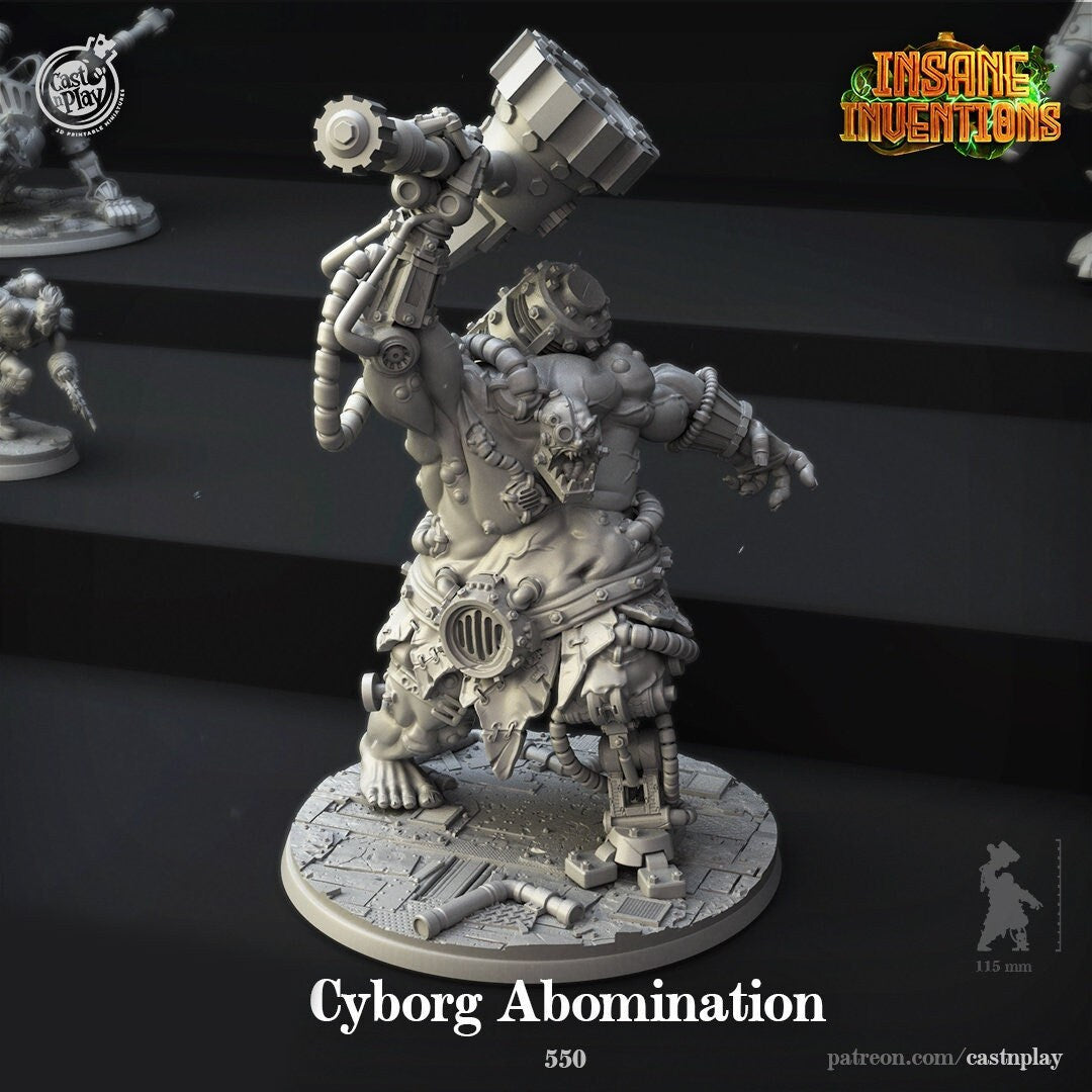 Cyborg Abomination | RPG Miniature for Dungeons and Dragons|Pathfinder|Tabletop Wargaming | Monster Miniature | Cast N Play