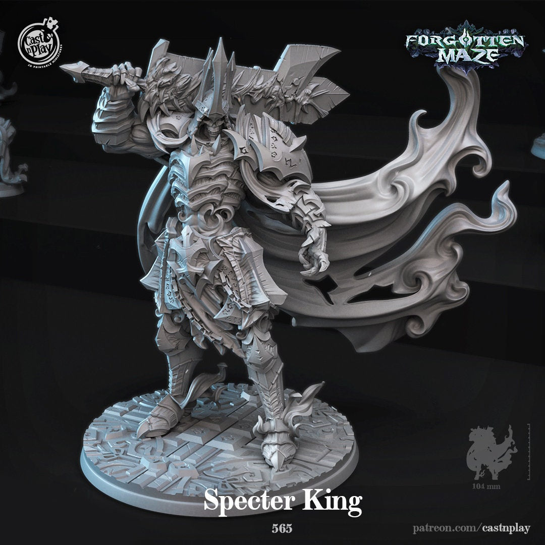 Specter King | RPG Miniature for Dungeons and Dragons|Pathfinder|Tabletop Wargaming | Undead Miniature | Cast N Play