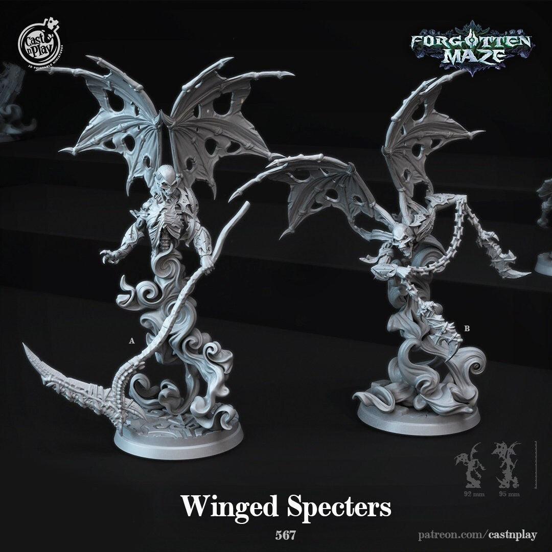 Winged Specters | RPG Miniature for Dungeons and Dragons|Pathfinder|Tabletop Wargaming | Miniature | Cast N Play
