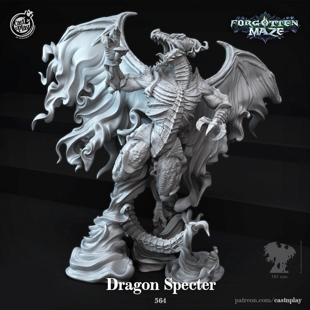 Dragon Specter | RPG Miniature for Dungeons and Dragons|Pathfinder|Tabletop Wargaming | Dragon Miniature | Cast N Play