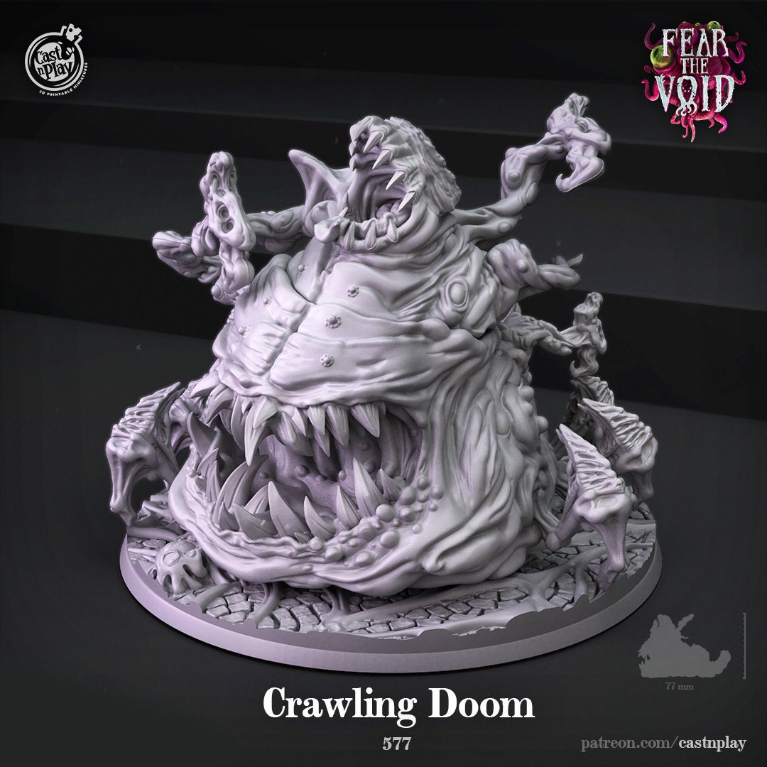 Crawling Doom | RPG Miniature for Dungeons and Dragons|Pathfinder|Tabletop Wargaming | Monster Miniature | Cast N Play