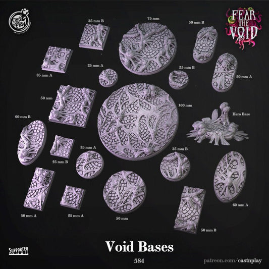 Void Bases | Custom Miniature Bases for Dungeons and Dragons|Pathfinder|Tabletop Wargaming | Cast N Play