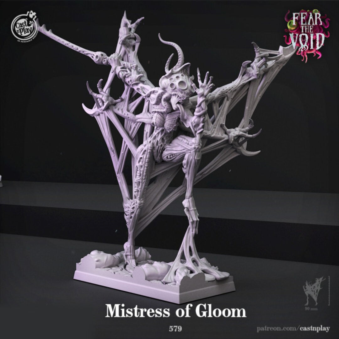 Mistress of Gloom | RPG Miniature for Dungeons and Dragons|Pathfinder|Tabletop Wargaming | Monster Miniature | Cast N Play