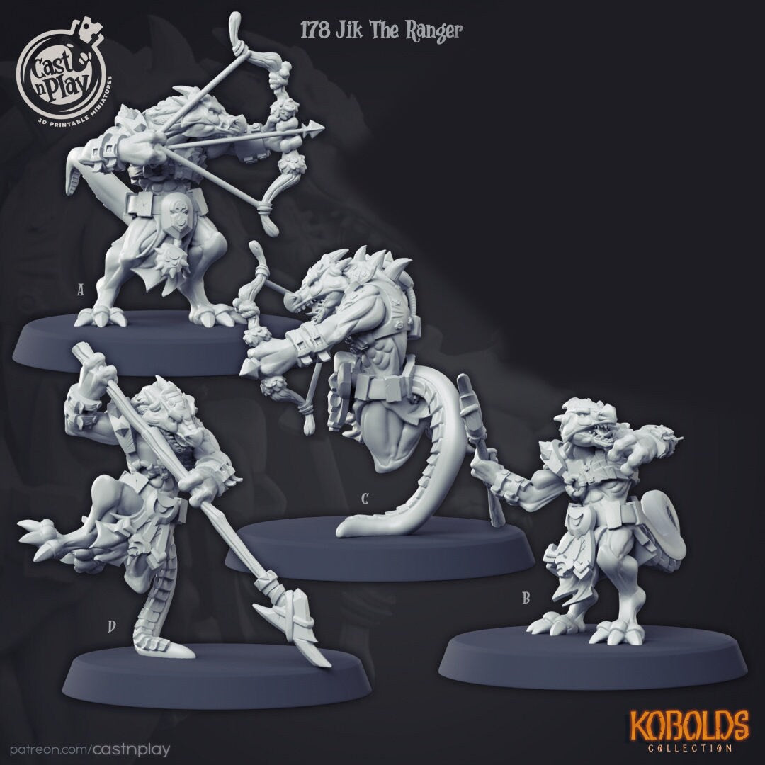 Jik the Ranger (Kobold) | RPG Miniature for Dungeons and Dragons|Pathfinder|Tabletop | Kobold Miniature | Cast N Play