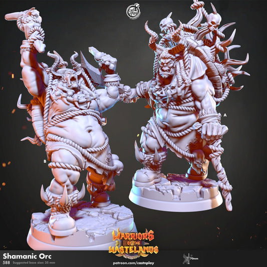 Shamanic Orc | RPG Miniature for Dungeons and Dragons|Pathfinder|Tabletop Wargaming | Humanoid Miniature | Cast N Play
