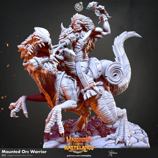 Mounted Orc Warrior | RPG Miniature for Dungeons and Dragons|Pathfinder|Tabletop Wargaming | Humanoid Miniature | Cast N Play