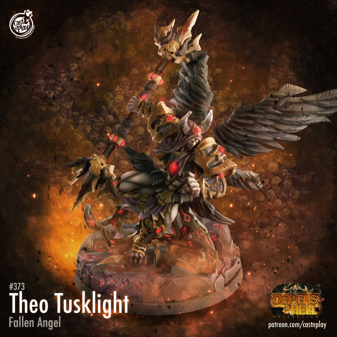 Theo Tusklight | RPG Miniature for Dungeons and Dragons|Pathfinder|Tabletop | Demon Miniature | Cast N Play