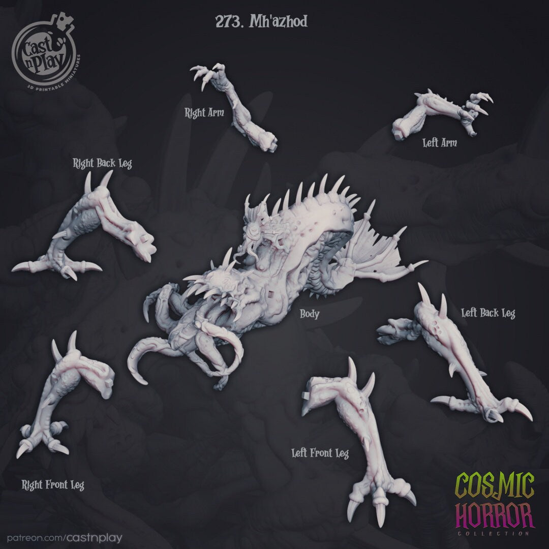 Mh'Azhod | RPG Miniature for Dungeons and Dragons|Pathfinder|Tabletop Wargaming | Demon Miniature | Cast N Play