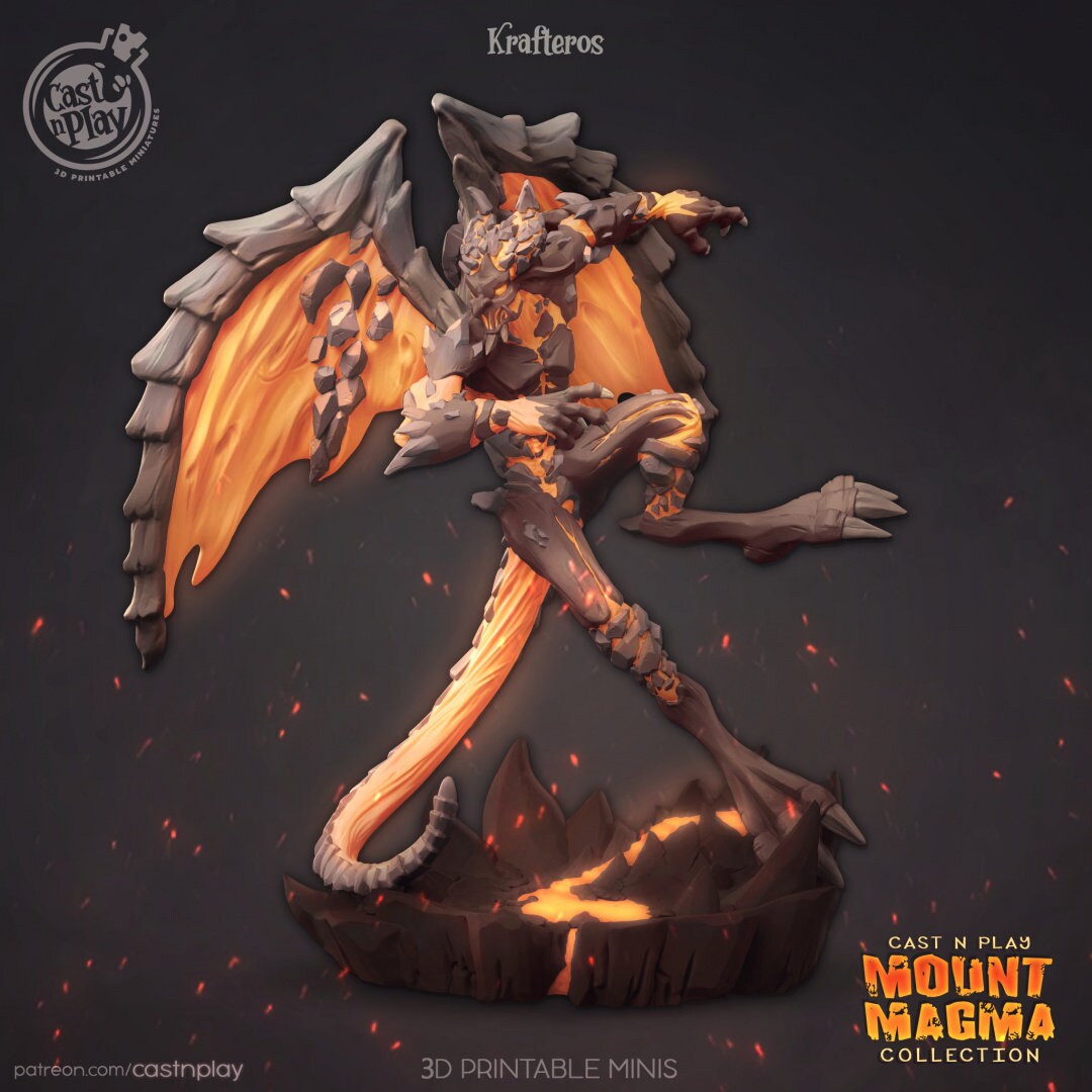 Krafteros | RPG Miniature for Dungeons and Dragons|Pathfinder|Tabletop Wargaming | Demon Miniature | Cast N Play