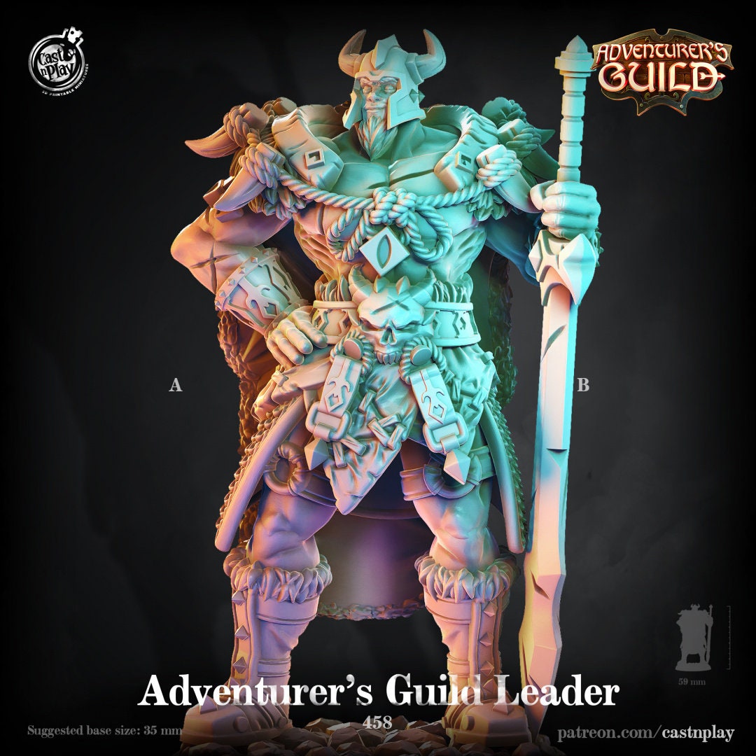 Adventuruer's Guild Leader | RPG Miniature for Dungeons and Dragons|Pathfinder|Tabletop Wargaming | Humanoid Miniature | Cast N Play
