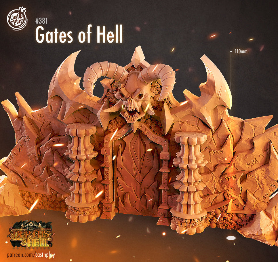 Gates of Hell | RPG Miniature for Dungeons and Dragons|Pathfinder|Tabletop | Scatter Terrain | Cast N Play