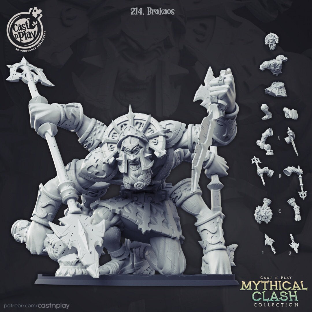 Brakaos the Titan | RPG Miniature for Dungeons and Dragons|Pathfinder|Tabletop | Titan Miniature | Cast N Play