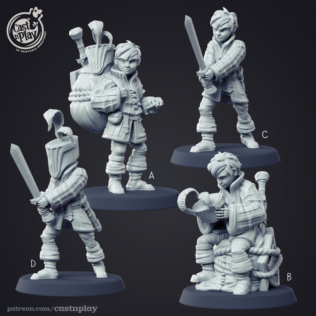Young Squire | RPG Miniature for Dungeons and Dragons|Pathfinder|Tabletop Wargaming | Humanoid Miniature | Cast N Play