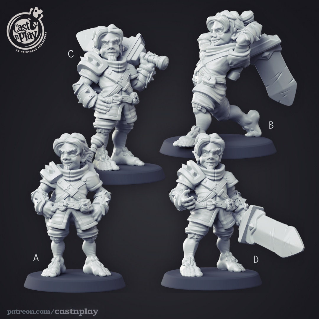 Halfling Fighter | RPG Miniature for Dungeons and Dragons|Pathfinder|Tabletop Wargaming | Humanoid Miniature | Cast N Play