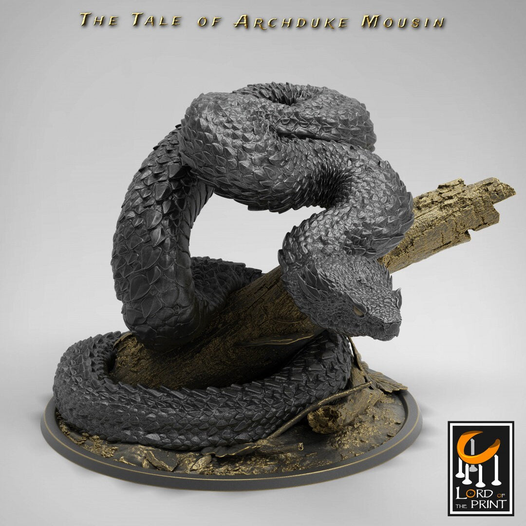 Giant Viper | RPG Miniature for Dungeons and Dragons|Pathfinder|Tabletop Wargaming | Monster Miniature | Lord of the Print