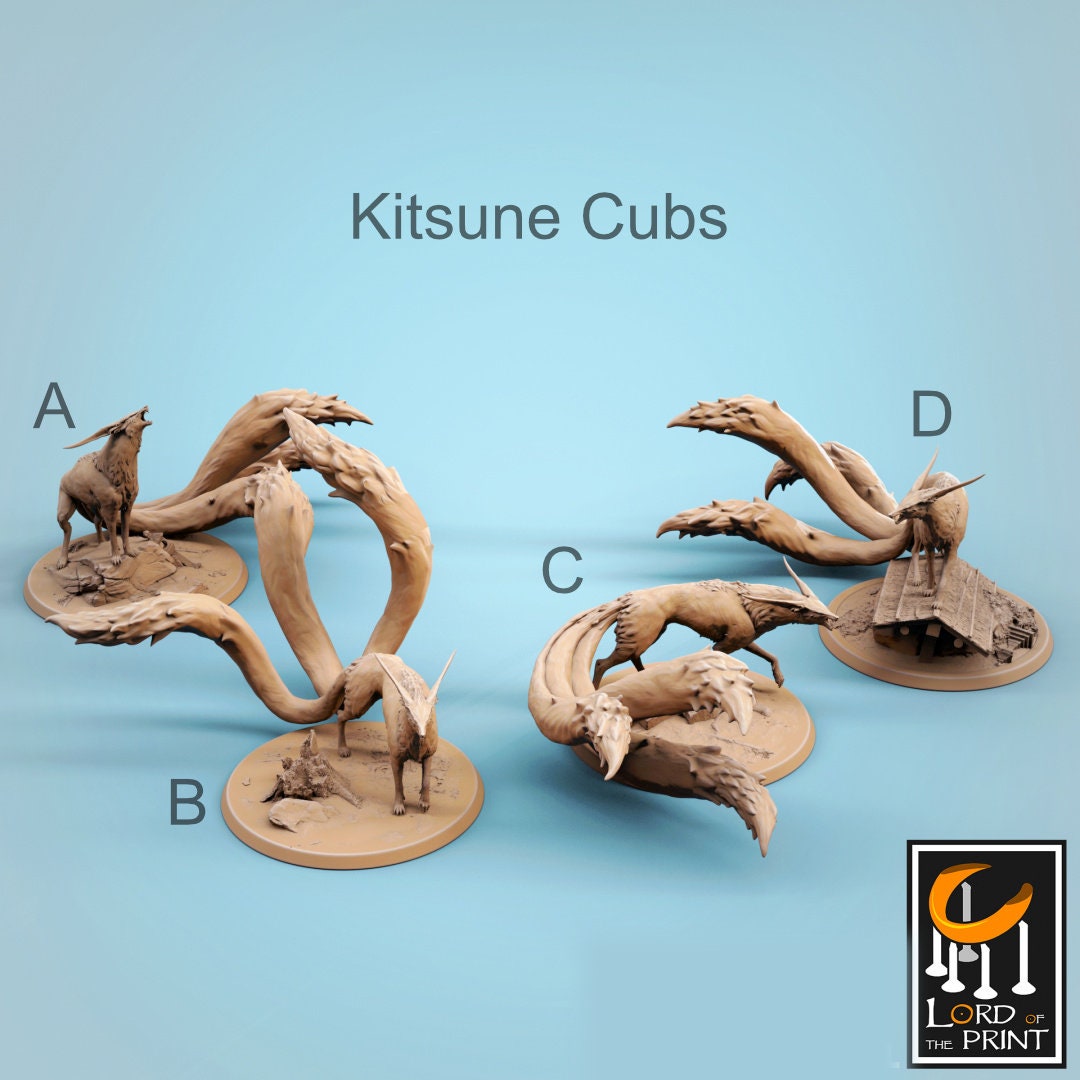 Kitsune | RPG Miniature for Dungeons and Dragons|Pathfinder|Tabletop Wargaming | Beast Miniature | Lord of the Print