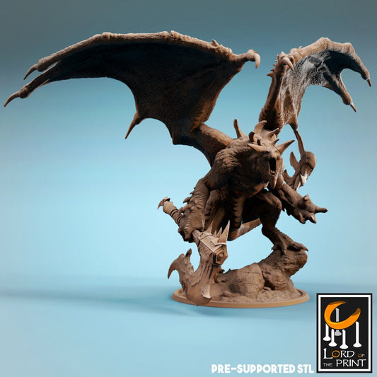 Infernum Dragon | RPG Miniature for Dungeons and Dragons|Pathfinder|Tabletop Wargaming | Dragon Miniature | Lord of the Print