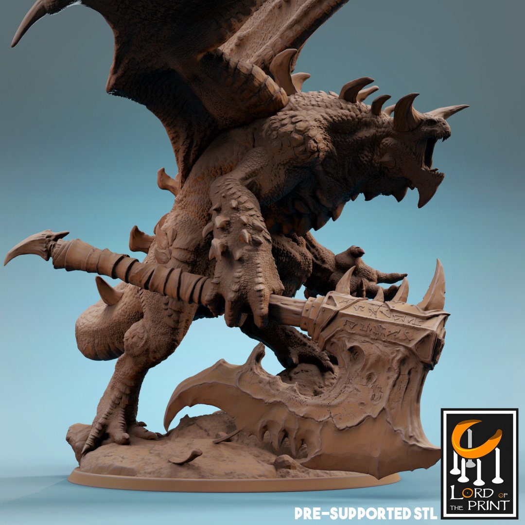 Infernum Dragon | RPG Miniature for Dungeons and Dragons|Pathfinder|Tabletop Wargaming | Dragon Miniature | Lord of the Print