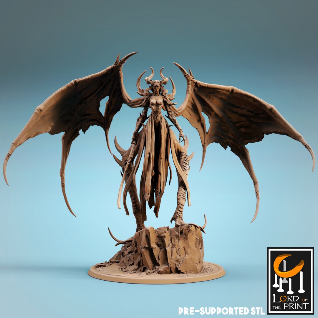 Demon Queen | RPG Miniature for Dungeons and Dragons|Pathfinder|Tabletop | Demon Miniature | Lord of the Print