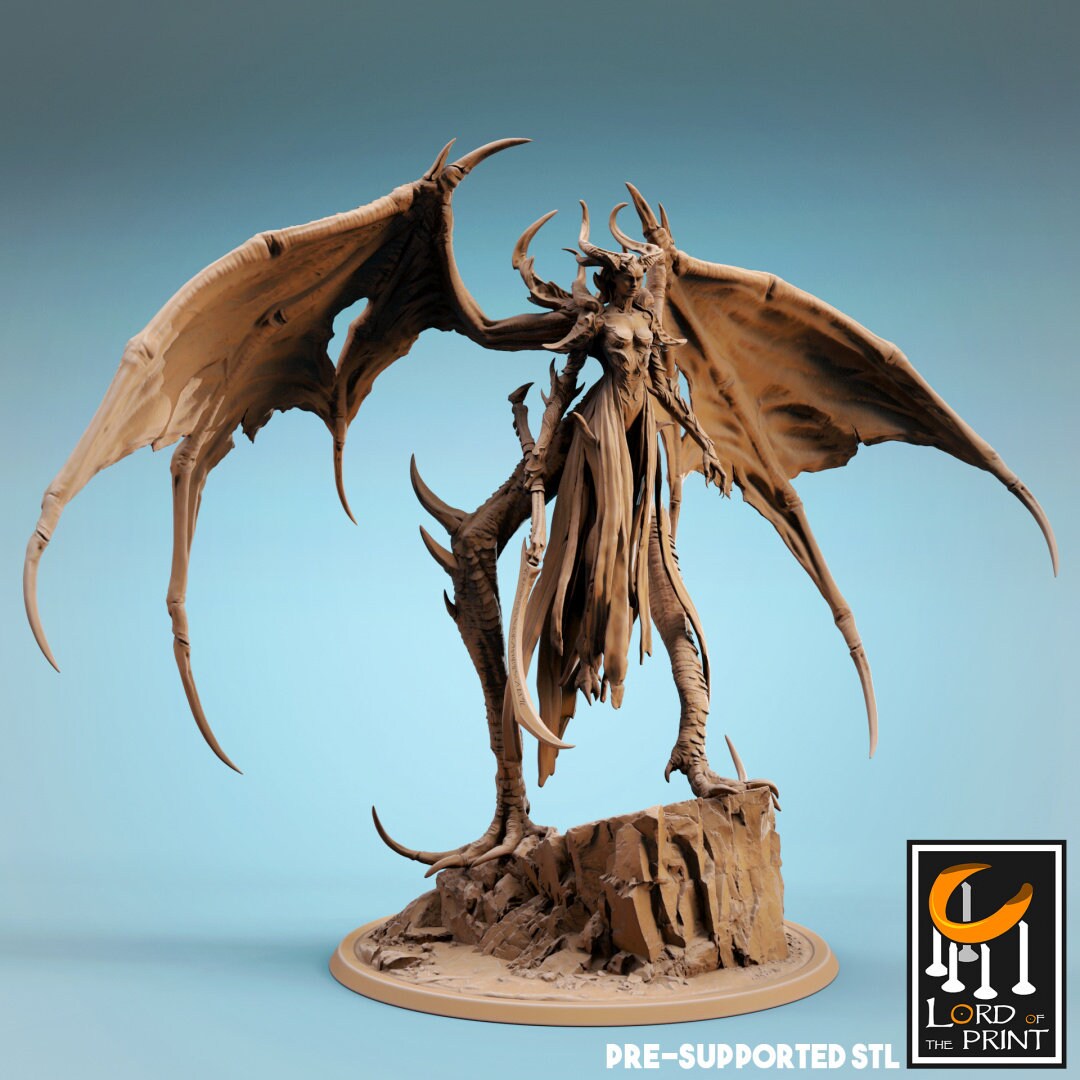 Demon Queen | RPG Miniature for Dungeons and Dragons|Pathfinder|Tabletop | Demon Miniature | Lord of the Print