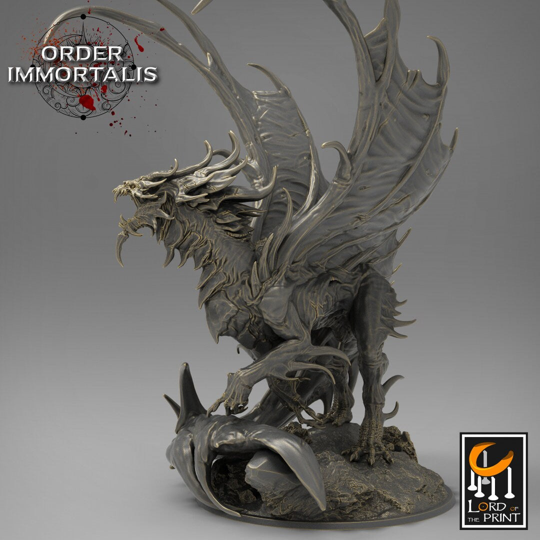 Elder Blood Dragon | RPG Miniature for Dungeons and Dragons|Pathfinder|Tabletop Wargaming | Dragon Miniature | Lord of the Print