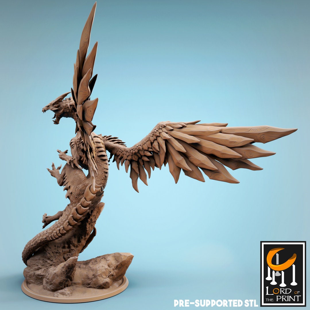 Adult Steel Dragon | RPG Miniature for Dungeons and Dragons|Pathfinder|Tabletop Wargaming | Dragon Miniature | Lord of the Print