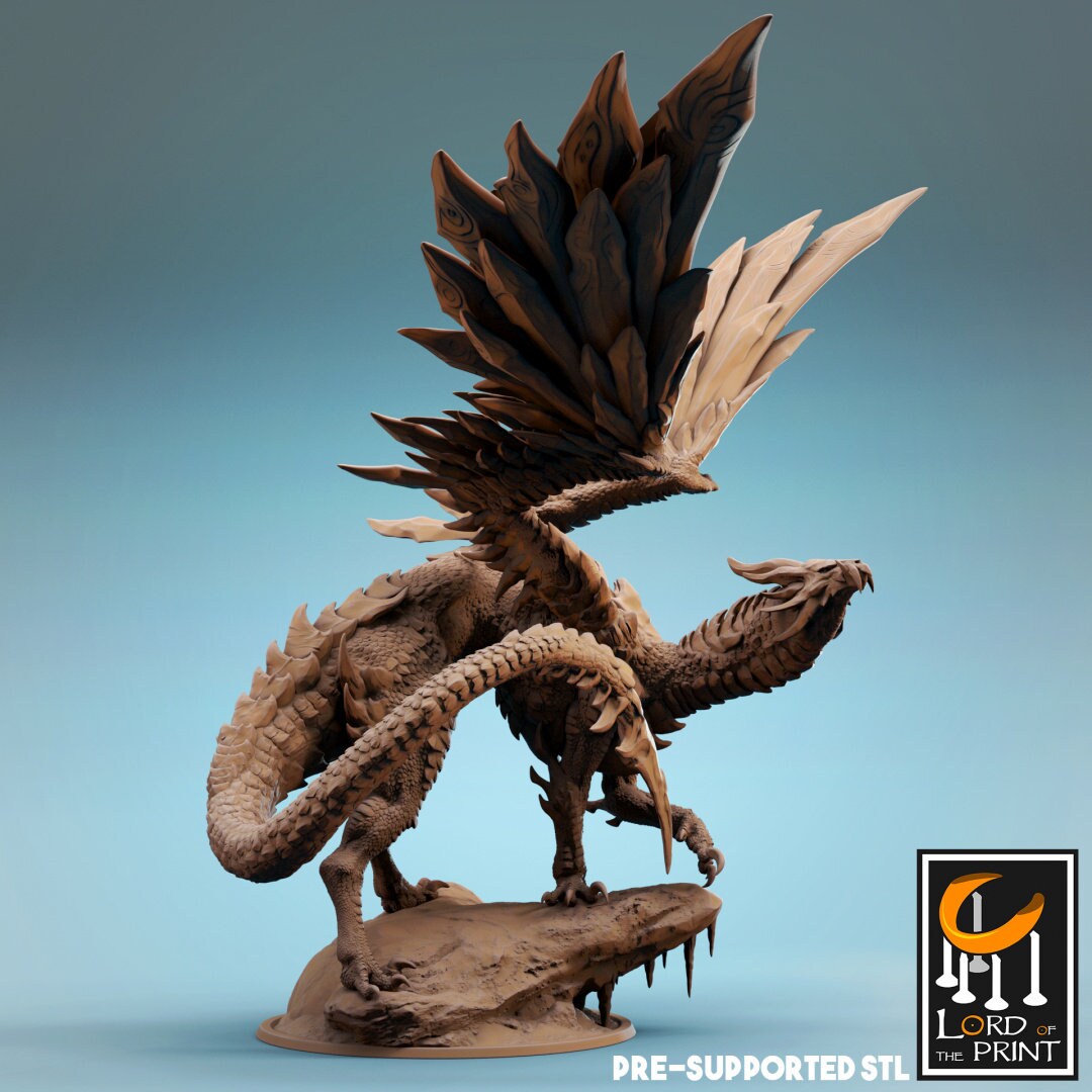 Elder Steel Dragon | RPG Miniature for Dungeons and Dragons|Pathfinder|Tabletop Wargaming | Dragon Miniature | Lord of the Print