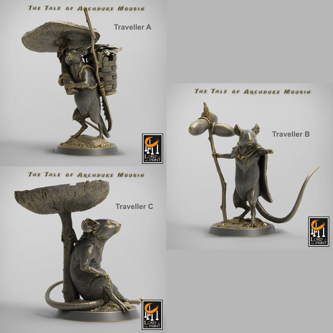 Mouse Characters | RPG Miniature for Dungeons and Dragons|Pathfinder|Tabletop Wargaming | Humanoid Miniature | Lord of the Print