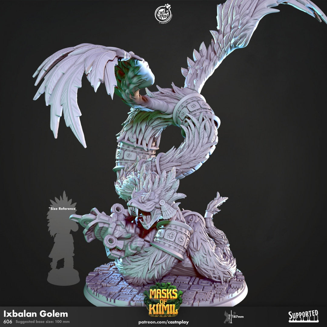 Ix Ikal, Serpent God | RPG Miniature for Dungeons and Dragons|Pathfinder|Tabletop Wargaming | Monster Miniature | Cast N Play