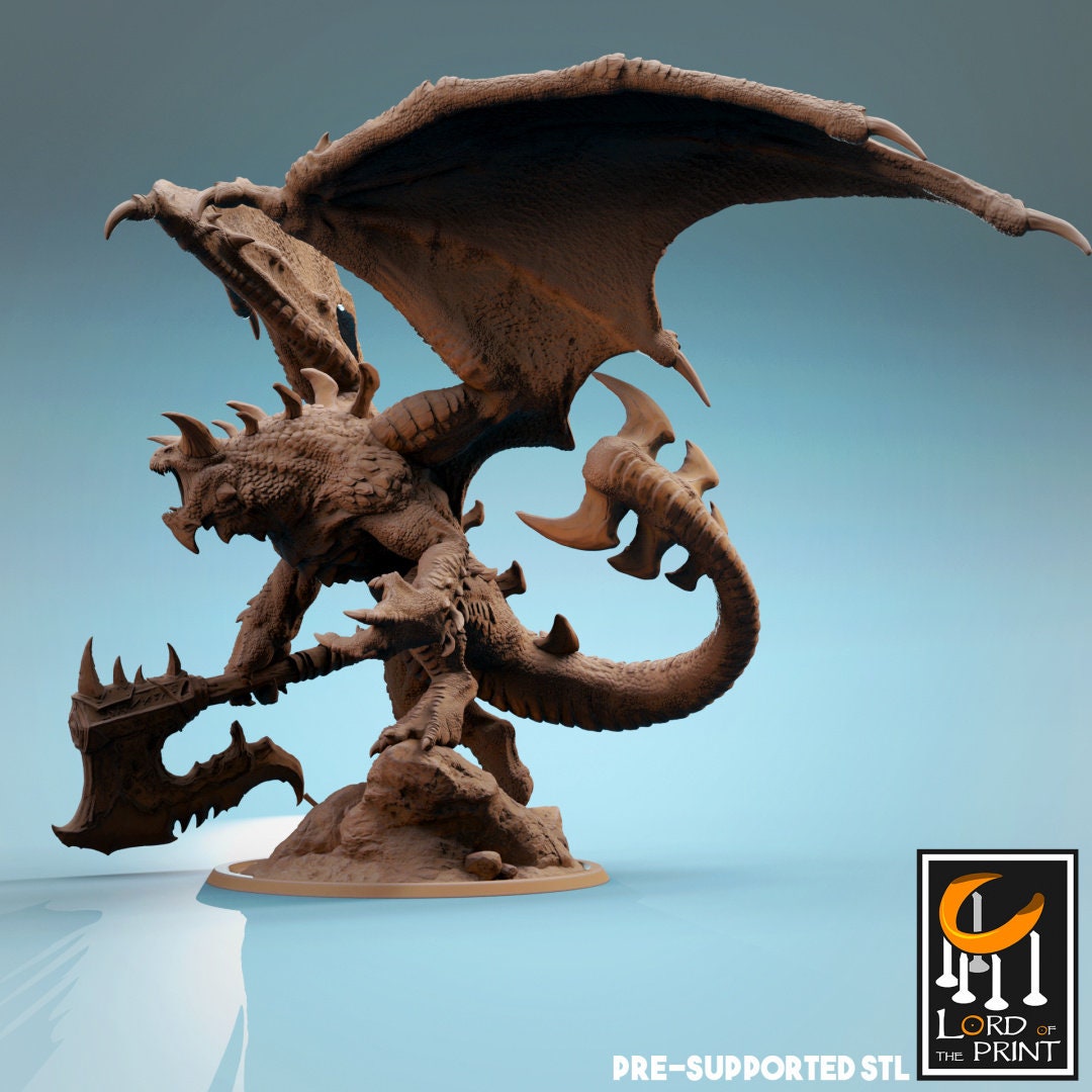 Infernum Dragon | RPG Miniature for Dungeons and Dragons|Pathfinder|Tabletop Wargaming | Dragon Miniature | Lord of the Print