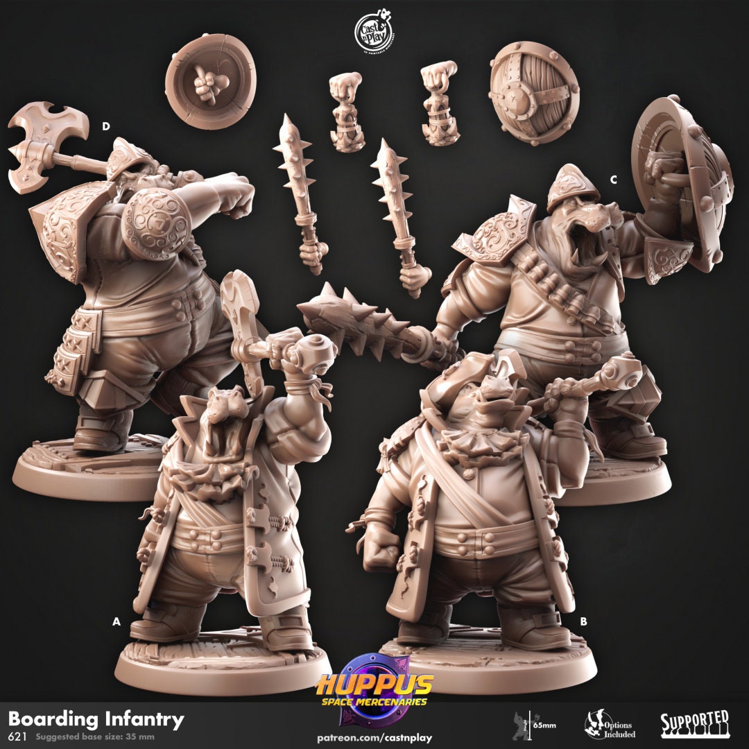 Huppus Space Mercenaries - Part 1 | RPG Miniature for Dungeons and Dragons|Pathfinder|Tabletop Wargaming | Humanoid Miniature | Cast N Play