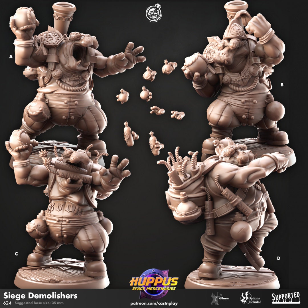 Huppus Space Mercenaries - Part 2 | RPG Miniature for Dungeons and Dragons|Pathfinder|Tabletop Wargaming | Humanoid Miniature | Cast N Play