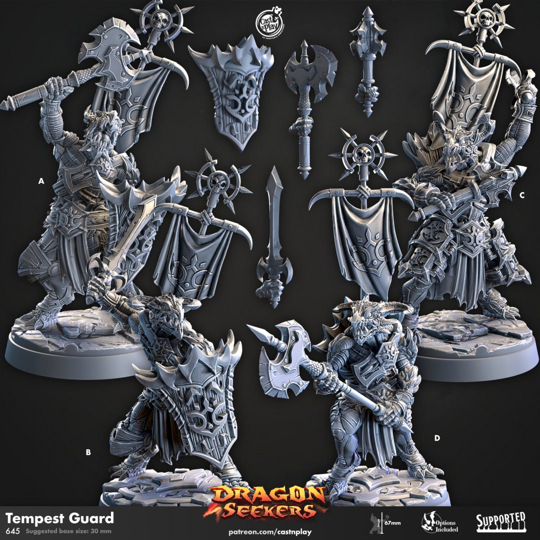 Dragon Seekers - Part 2 | RPG Miniature for Dungeons and Dragons|Pathfinder|Tabletop Wargaming | Dragonborn Miniature | Cast N Play