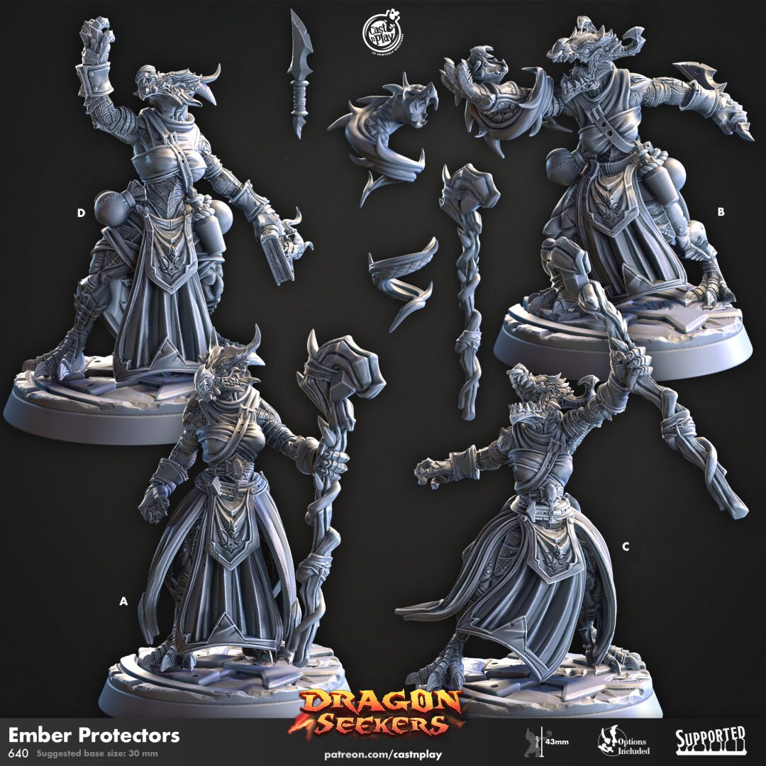 Dragon Seekers - Part 1 | RPG Miniature for Dungeons and Dragons|Pathfinder|Tabletop Wargaming | Dragonborn Miniature | Cast N Play