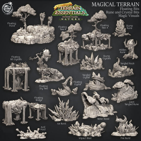 Magical Floating, Rune and Crystal Bits | RPG Miniature for Dungeons and Dragons|Pathfinder|Tabletop | Scatter Terrain | Cast N Play