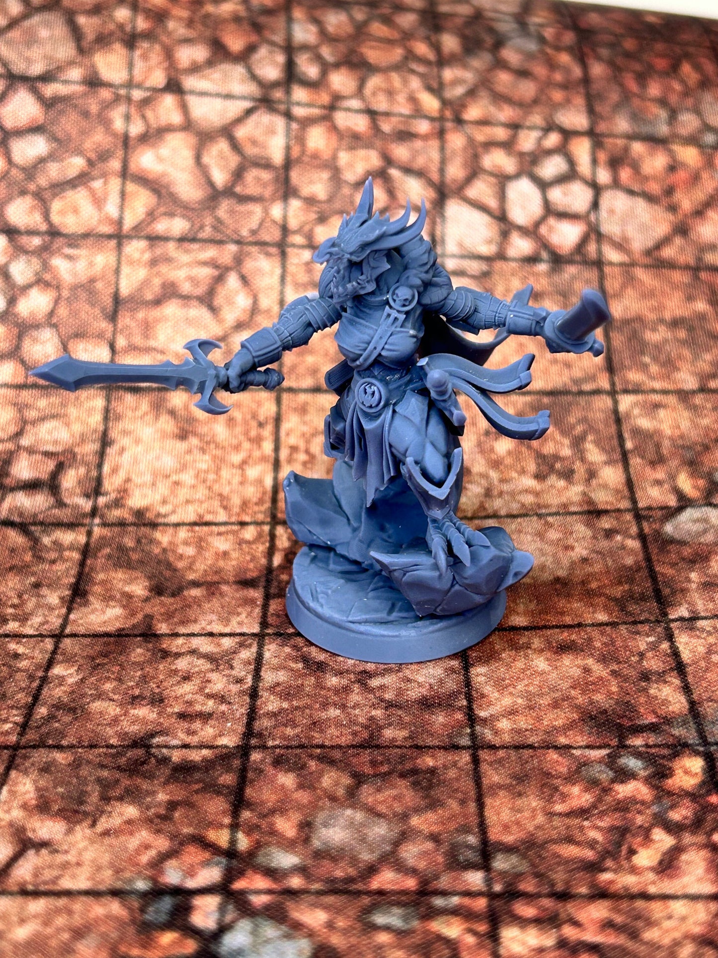 Gruff Ho Megas, Pyre Lady | RPG Miniature for Dungeons and Dragons|Pathfinder|Tabletop Wargaming | Dragonborn Miniature | Cast N Play