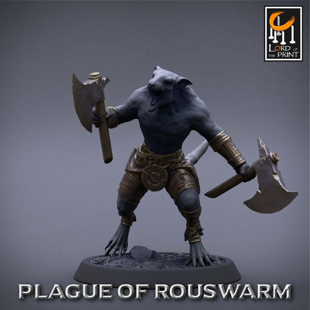 Rat Barbarians | RPG Miniature for Dungeons and Dragons|Pathfinder|Tabletop Wargaming | Humanoid Miniature | Lord of the Print