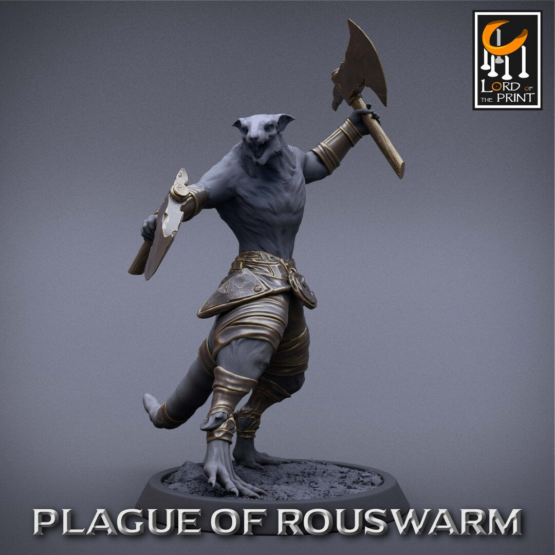 Rat Barbarians | RPG Miniature for Dungeons and Dragons|Pathfinder|Tabletop Wargaming | Humanoid Miniature | Lord of the Print