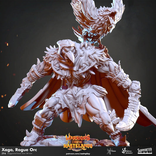 Xago, Rogue Orc | RPG Miniature for Dungeons and Dragons|Pathfinder|Tabletop Wargaming | Humanoid Miniature | Cast N Play