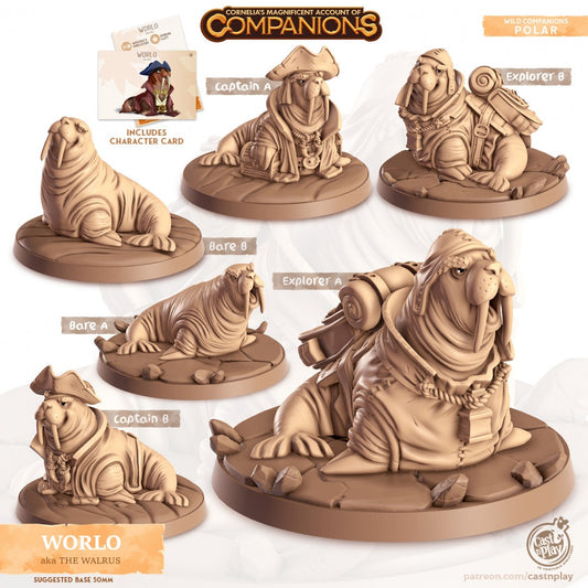 Walrus Companion | RPG Miniature for Dungeons and Dragons|Pathfinder|Tabletop Wargaming | Companion Miniature | Cast N Play