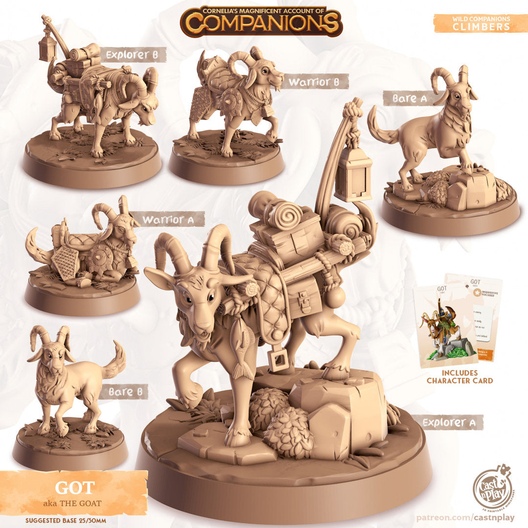 Goat Companion | RPG Miniature for Dungeons and Dragons|Pathfinder|Tabletop Wargaming | Companion Miniature | Cast N Play