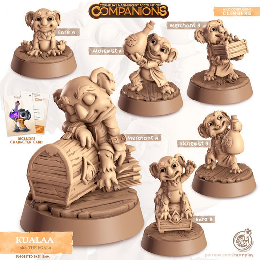 Koala Companion | RPG Miniature for Dungeons and Dragons|Pathfinder|Tabletop Wargaming | Companion Miniature | Cast N Play