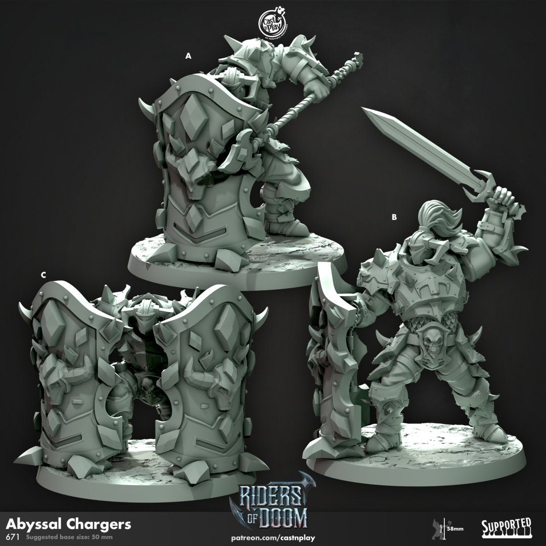Abyssal Chargers | RPG Miniature for Dungeons and Dragons|Pathfinder|Tabletop Wargaming | Humanoid Miniature | Cast N Play