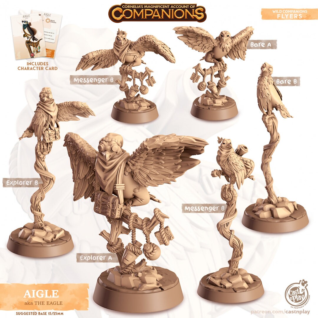 Eagle Companion | RPG Miniature for Dungeons and Dragons|Pathfinder|Tabletop Wargaming | Companion Miniature | Cast N Play