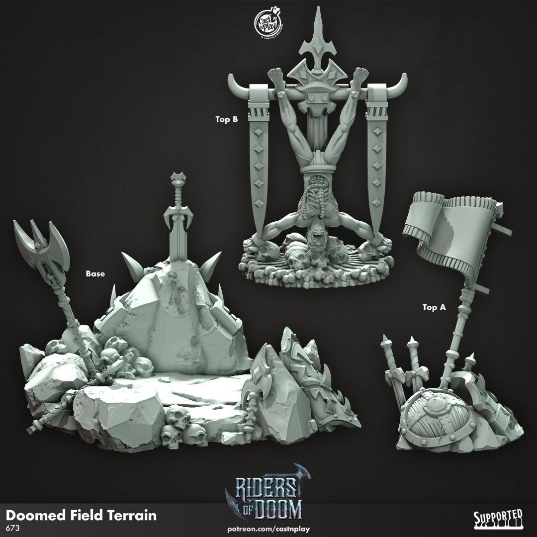 Doomed Field Terrain | RPG Miniature for Dungeons and Dragons|Pathfinder|Tabletop Wargaming | Scatter Terrain | Cast N Play