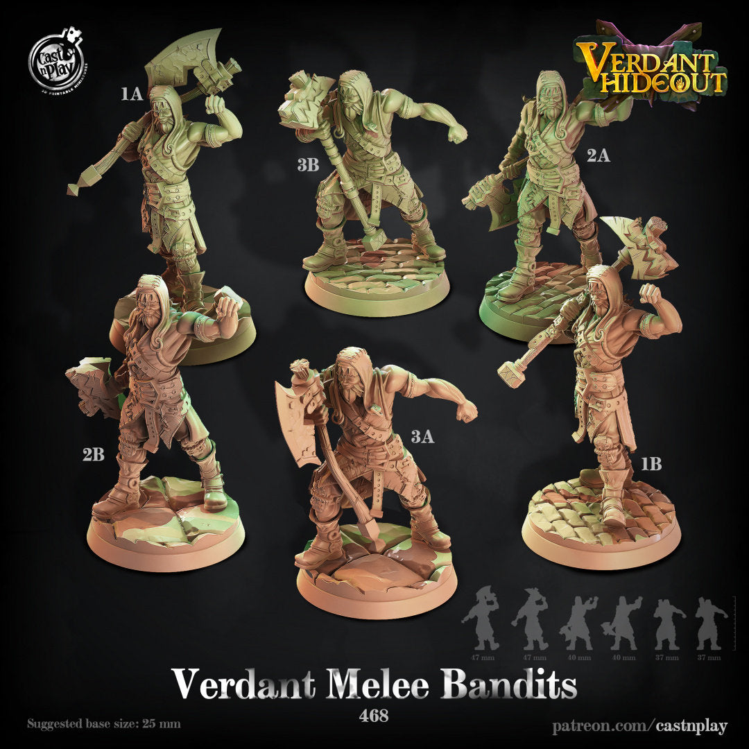 Verdant Melee Bandits | RPG Miniature for Dungeons and Dragons|Pathfinder|Tabletop Wargaming | Humanoid Miniature | Cast N Play